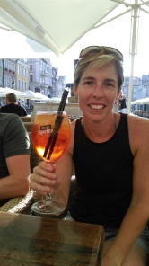 Aperol Spritz in town, as has become customary after a race